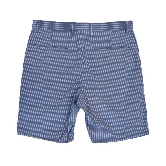 Theory Men’s Blue Plaid Cotton Shorts in Size 32 - Picture 2 of 6